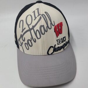 Wisconsin Badgers Hat 2011 Big Ten Football Champions Adjustable B1G White NCAA